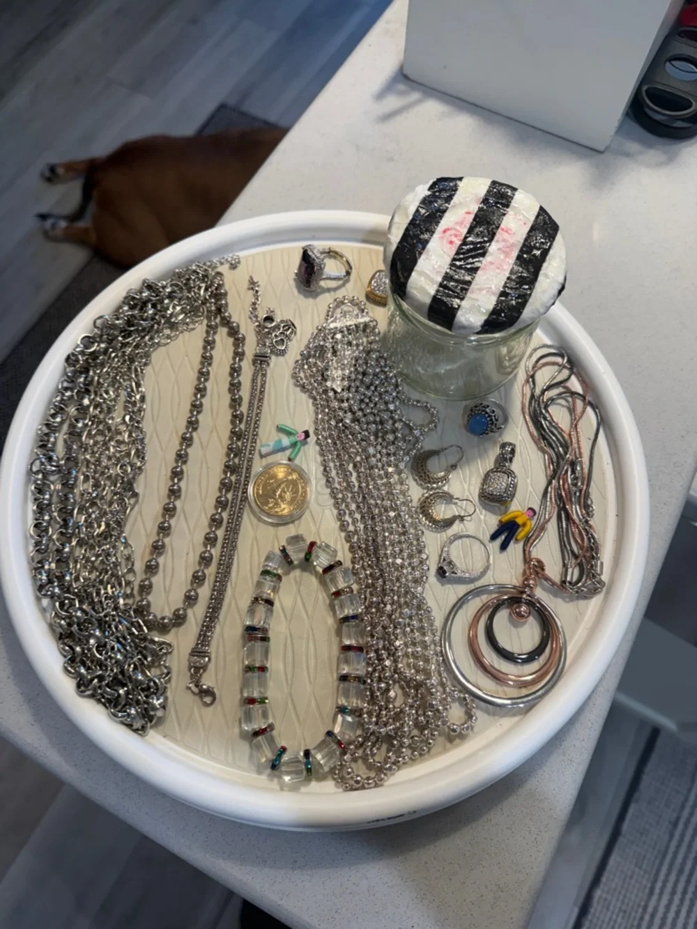 JAR of Jewels. Mixed Silver-Tone and Multicolor Necklace & Jewelry Lot - Picture 7 of 12